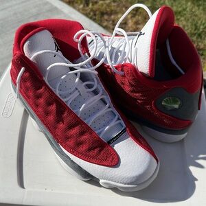 Jordan Red and White Sneakers